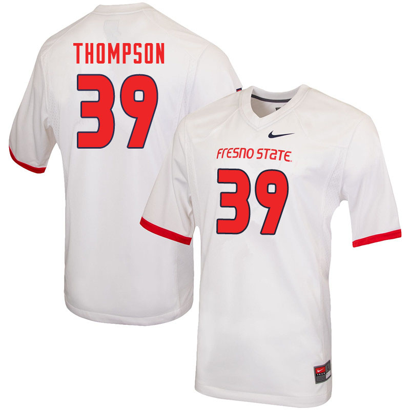 Men #39 Mateo Thompson Fresno State Bulldogs College Football Jerseys Sale-White